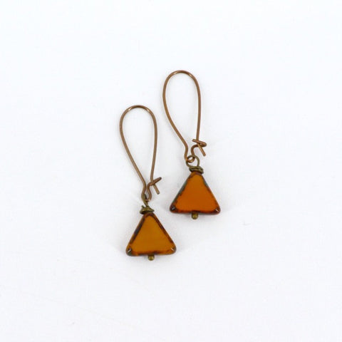 Triangle Czech Glass Earring