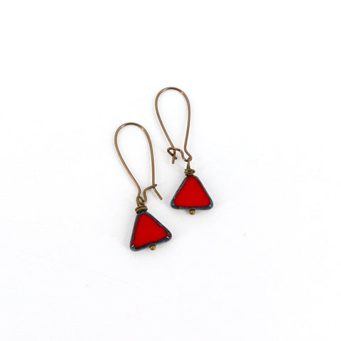 Triangle Czech Glass Earring