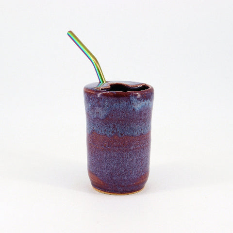 Handmade Ceramic 'To Go' Cup & Straw - Arts and Heritage St. Albert