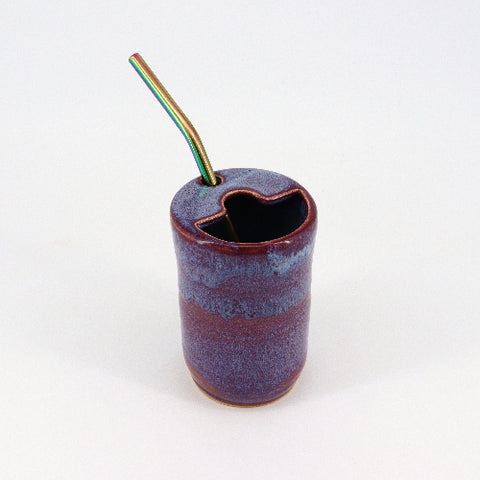 Handmade Ceramic 'To Go' Cup & Straw - Arts and Heritage St. Albert