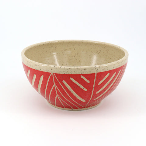 Handmade Heather Shepherd Zigzag Ceramic Bowl with colorful, geometric pattern for decorative or functional use.