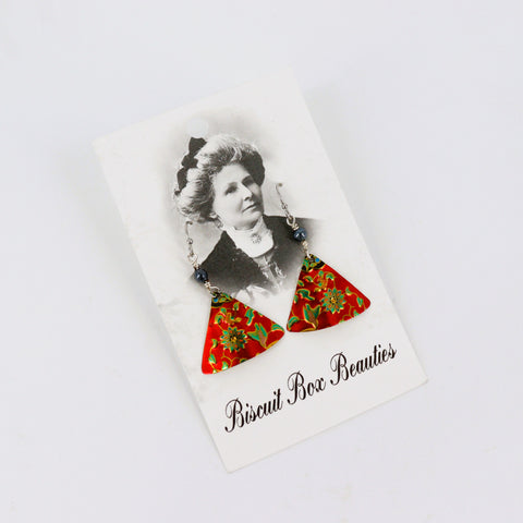 Upcycled Biscuit Box Dangle Earrings Assorted Shapes Style 3 - Arts and Heritage St. Albert