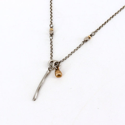 Arctic Blossoms: Icicle Necklace Silver Bronze Bud