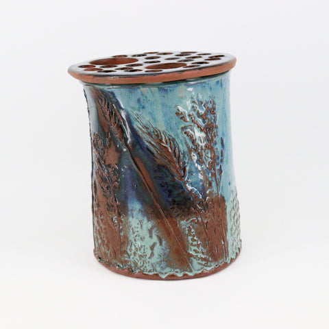 Prairie Wheat Vase with Flower Frog - Arts and Heritage St. Albert