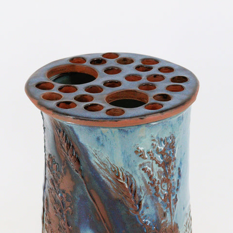 Prairie Wheat Vase with Flower Frog - Arts and Heritage St. Albert