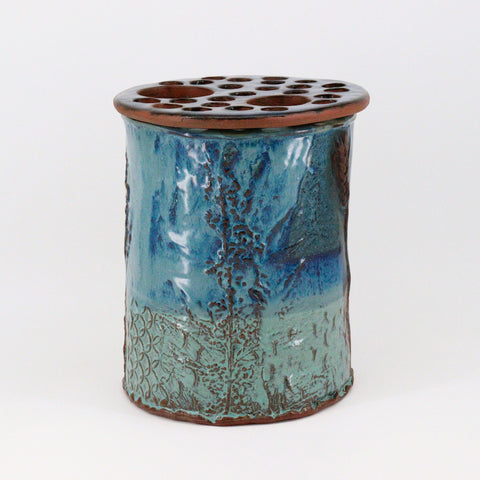 Prairie Wheat Vase with Flower Frog - Arts and Heritage St. Albert