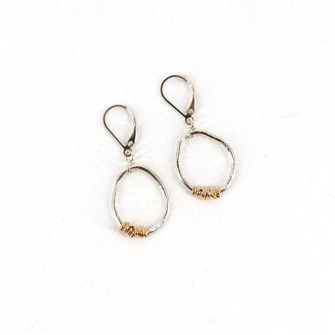 'HERA' Gold Wrapped Silver Hoop Earrings