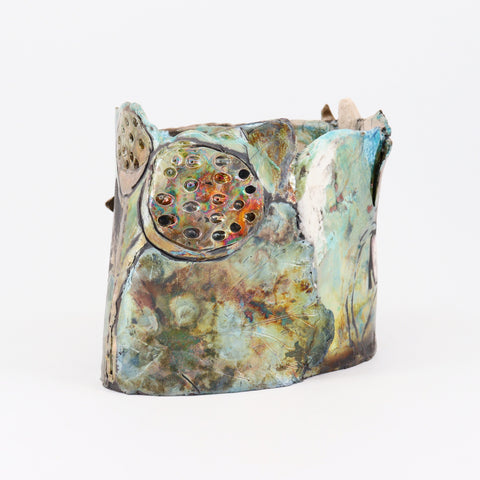 'Small Water Lily' Sculptural Raku Vessel