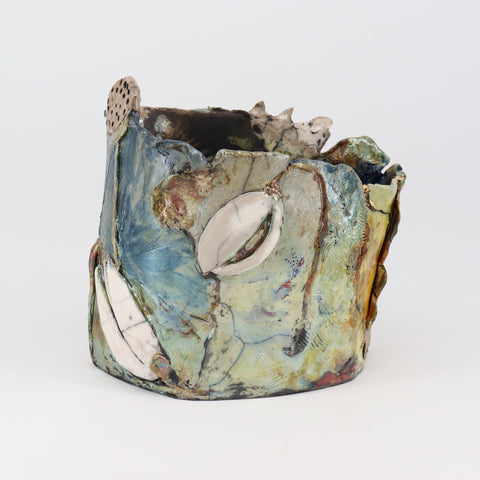 'Large Water Lily' Sculptural Raku Vessel