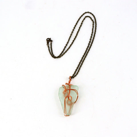 Beach Glass & Copper Necklace