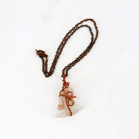 Beach Glass & Copper Necklace