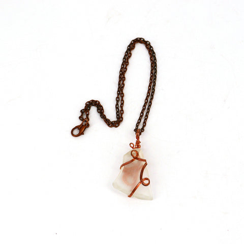 Beach Glass & Copper Necklace
