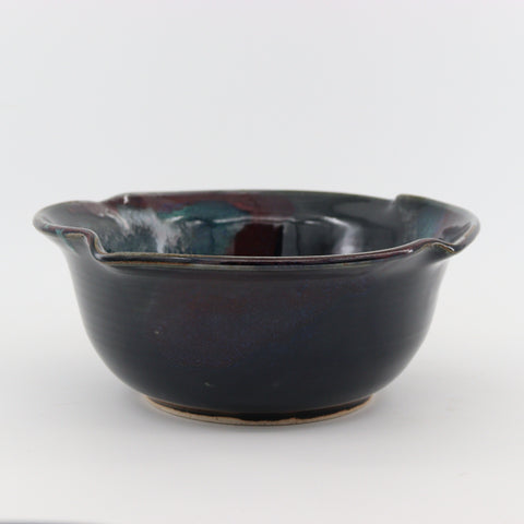 Large Red and Green Handmade Ceramic Serving Bowl - Arts and Heritage St. Albert