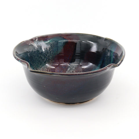 Large Red and Green Handmade Ceramic Serving Bowl - Arts and Heritage St. Albert