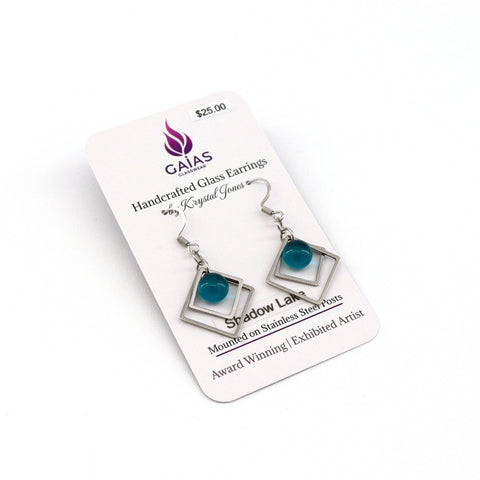 Geometric Glass Bead Earrings Shadow Lake - Arts and Heritage St. Albert