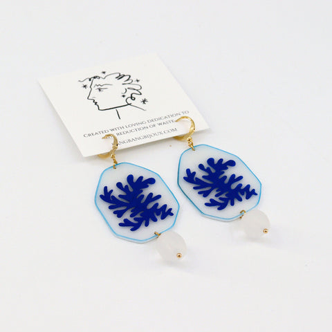 Matisse Inspired Coral Drop Hand Painted Earrings - Arts and Heritage St. Albert