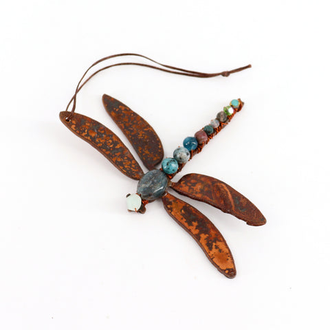 Handcrafted Gemstone and Copper Dragonflies Style 7 - Arts and Heritage St. Albert