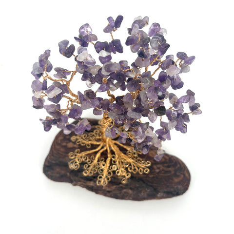 Amethyst on Driftwood Bonsai - Arts and Heritage St. Albert