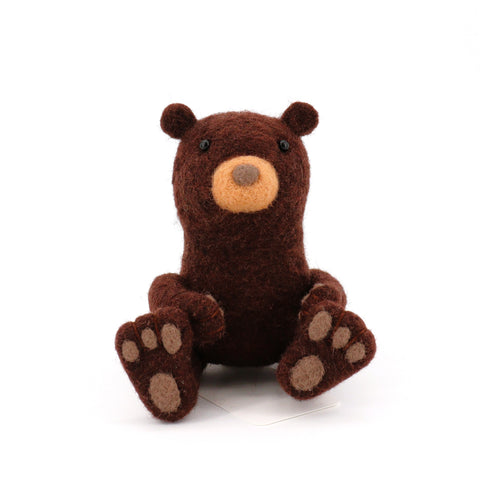 Felted Wildlife Sculptures Bear with Tan Nose - Arts and Heritage St. Albert
