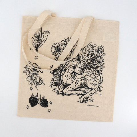 Hand Silkscreened Magical Creature Tote Bags It's Just a Fairytale My Deer - Arts and Heritage St. Albert