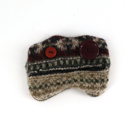 Zippered Upcycled Fabric Mouth Wallet Joe - Arts and Heritage St. Albert