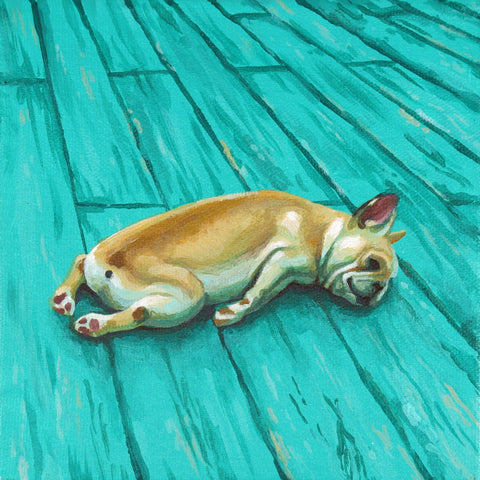 'Just Tired' Original Expressive Animal Portrait Painting by Robin Good