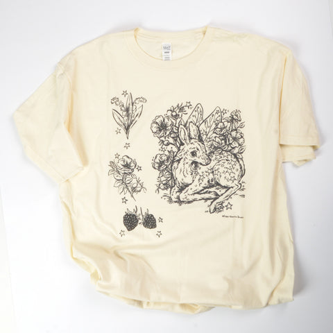 'It's Just a Fairytale My Deer' Hand Silkscreened Magical Creature T-Shirt - Arts and Heritage St. Albert