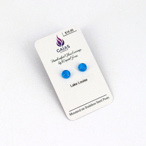 Handcrafted Glass Stud Earrings Lake Louise - Arts and Heritage St. Albert