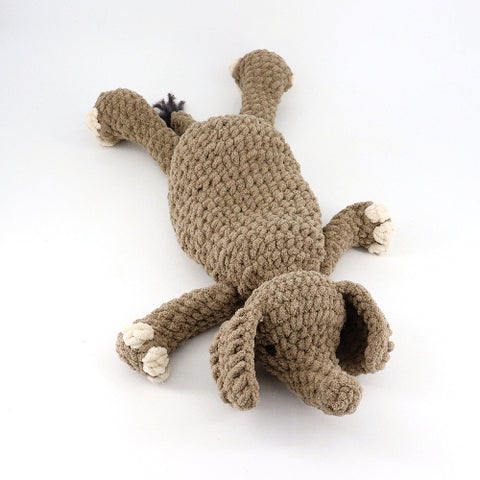 Large Crocheted Elephant Snuggler - Arts and Heritage St. Albert
