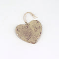 Large Handmade Ceramic Holiday Ornaments Heart with Violet Floral - Arts and Heritage St. Albert