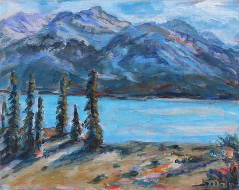 'Late Afternoon on Abraham Lake'  Acrylic Painting by Julie Daly