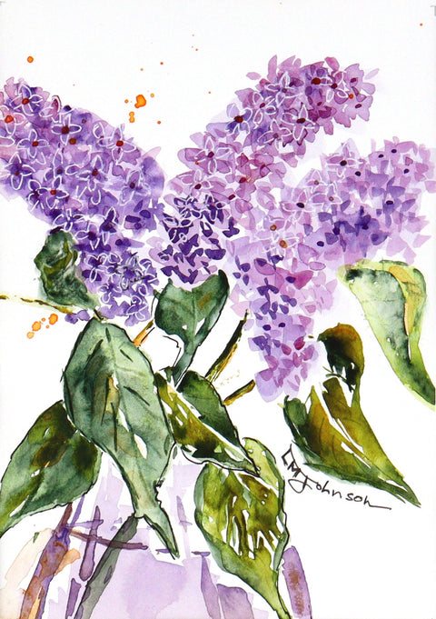 'Lilac Sketch' Original Painting by Luise Mendler-Johnson - Arts and Heritage St. Albert