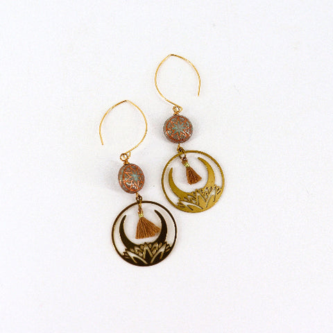 Lotus Hoop Earrings Gold - Arts and Heritage St. Albert