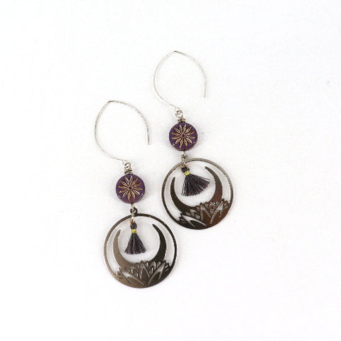 Lotus Hoop Earrings Silver - Arts and Heritage St. Albert