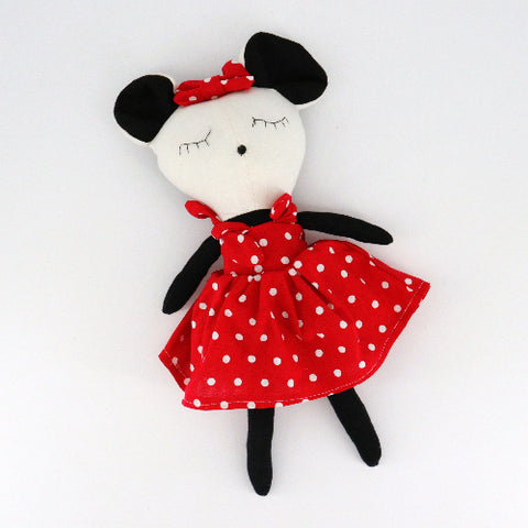 Handmade 'Mice' Dolls Red Dress - Arts and Heritage St. Albert