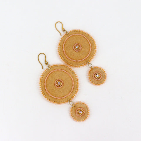 Moose Hide Disk Dangles Style 2 - Arts and Heritage St. Albert