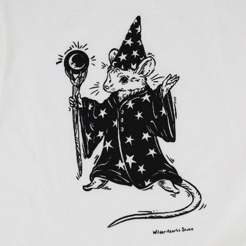 'Mouse Wizard' Hand Silkscreened Magical Creature T-Shirt - Arts and Heritage St. Albert