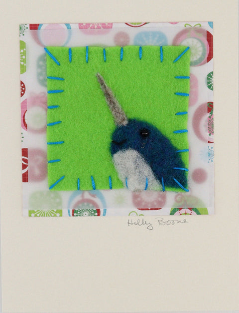 Holly Boone Art Cards - Holiday Narwhal #3 - Arts and Heritage St. Albert