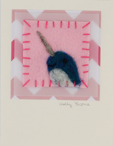 Holly Boone Art Cards - Holiday Narwhal #1 - Arts and Heritage St. Albert