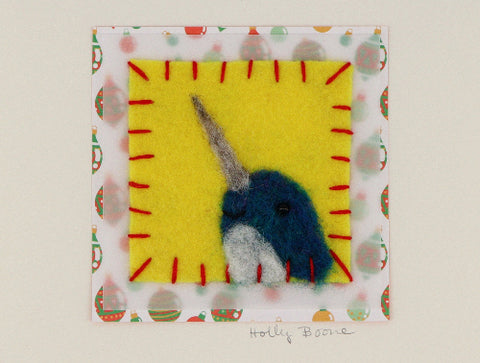 Holly Boone Art Cards - Holiday Narwhal #2 - Arts and Heritage St. Albert