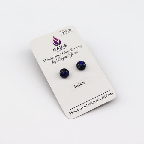 Handcrafted Glass Stud Earrings Nebula - Arts and Heritage St. Albert
