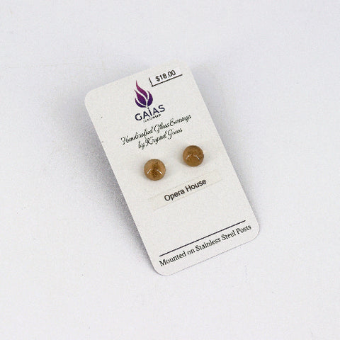 Handcrafted Glass Stud Earrings Opera House - Arts and Heritage St. Albert