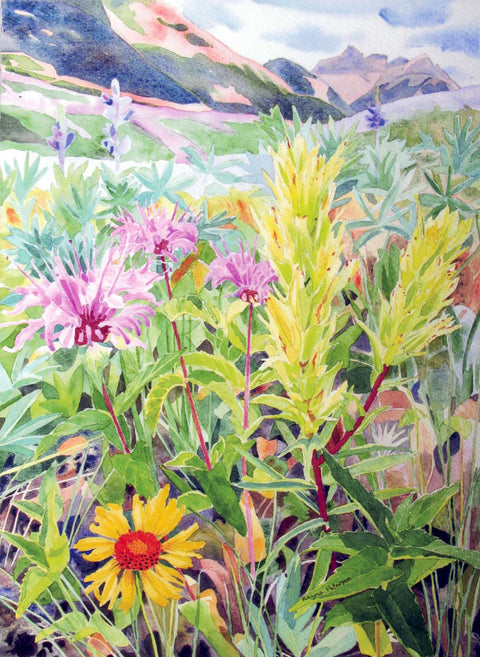 Rayma Peterson Art Cards Paintbrush, Monarda & Blanket Flower Waterton - Arts and Heritage St. Albert