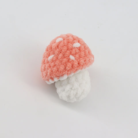 Crocheted Mushroom Peach - Arts and Heritage St. Albert