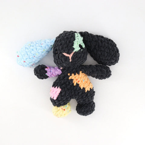 Crocheted Rainbow Bunny Snuggler - Arts and Heritage St. Albert