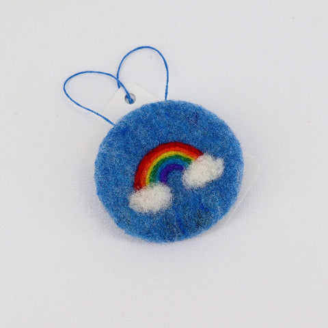 Flat Felted Rainbow Ornament - Arts and Heritage St. Albert