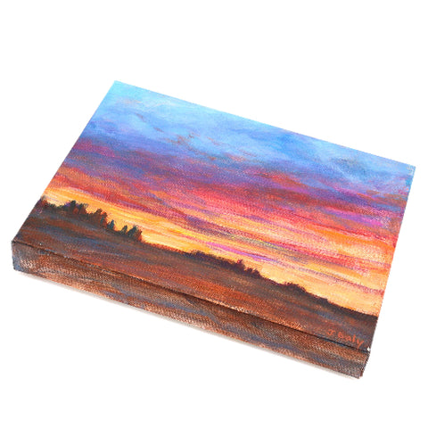 'Red Sky Morning' Acrylic Painting by Julie Daly - Arts and Heritage St. Albert