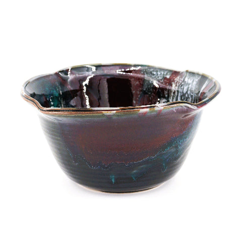 Large Red and Green Handmade Ceramic Serving Bowl - Arts and Heritage St. Albert