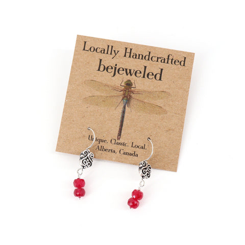 Handcrafted Ruby Sterling Silver Earrings - Arts and Heritage St. Albert