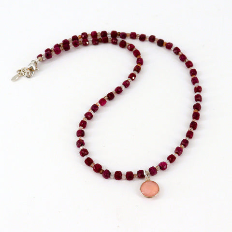 Handcrafted Ruby, Tourmaline & Rose Quartz Beaded Necklace - Arts and Heritage St. Albert